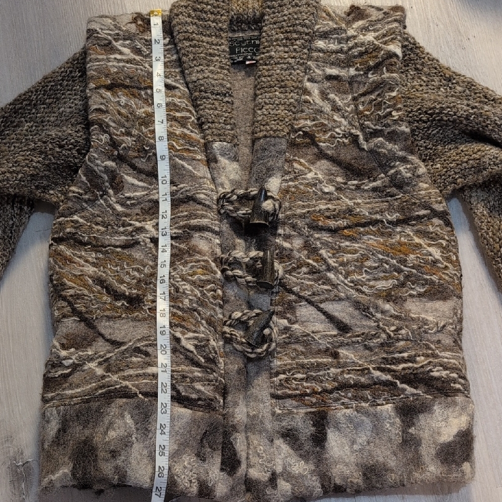 Stylish Knit Multi Textured Coat Made In Ireland - Picture 9 of 9